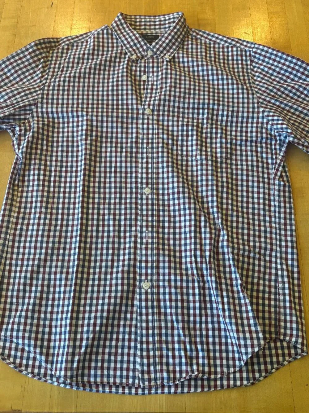 Lot of 3 J Crew Button Down Long Sleeve Plaid Mens Dress Shirts